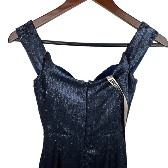 House of CB | Dante Navy Sequin Deep V Mini Dress New - Picture 7 of 12